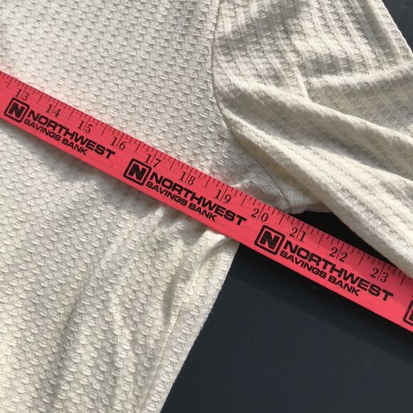 Chaser size XXL cream v neck waffle thermal wide cuff tunic top - Picture 9 of 9